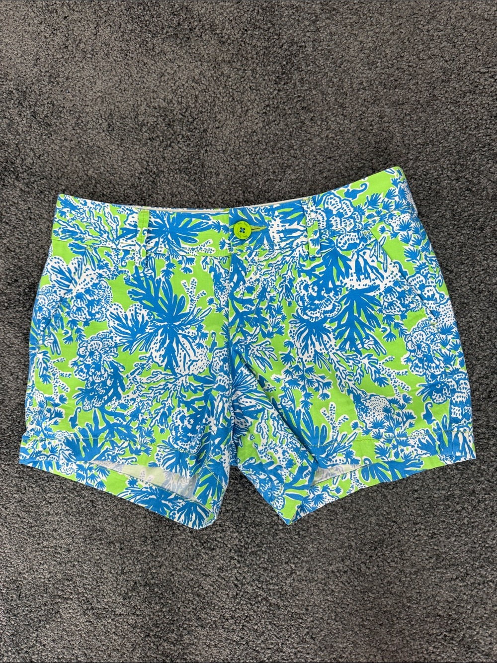 Lilly Pulitzer Callahan Blue & Lime Floral Print Shorts